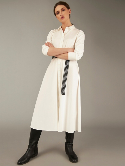 

COVER STORY by KARL LAGERFELD Women Off-White Solid Maxi Dress