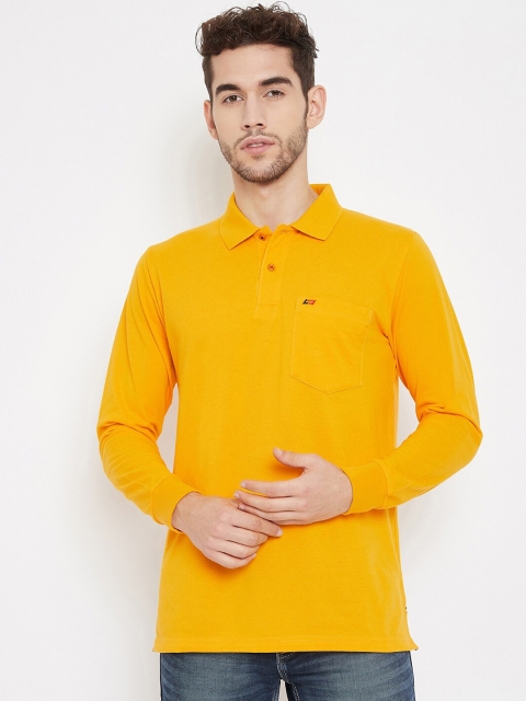 

NEVA Men Yellow Solid Polo Collar T-shirt