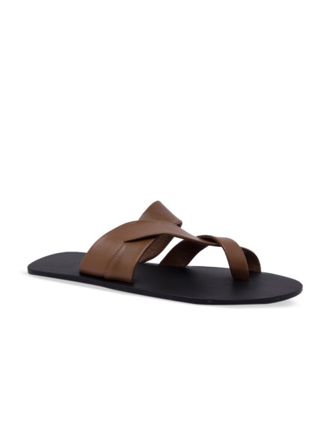 

Regal Men Tan Brown Solid Leather Comfort Sandals