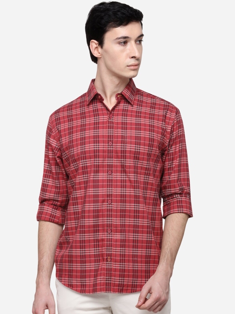 

Greenfibre Men Red & Pink Regular Fit Checked Casual Shirt