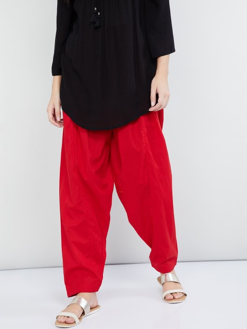 

max Women Red Solid Straight-Fit Salwar