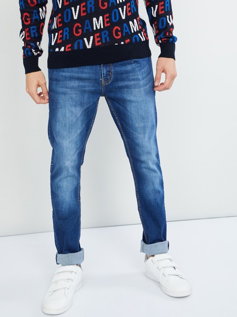 

max Men Blue Slim Fit Low-Rise Clean Look Stretchable Jeans