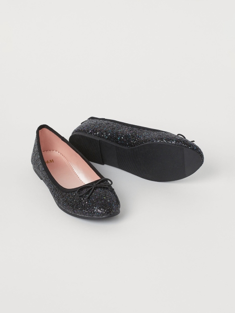 

H&M Girls Black Glittery Ballet Pumps