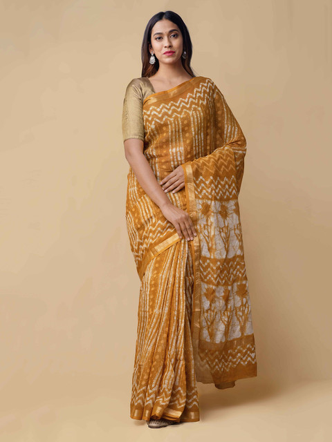 

Unnati Silks Yellow Pure Cotton Printed Kota Saree