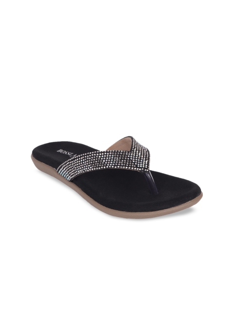 

SCENTRA Women Black Embellished Open Toe Flats