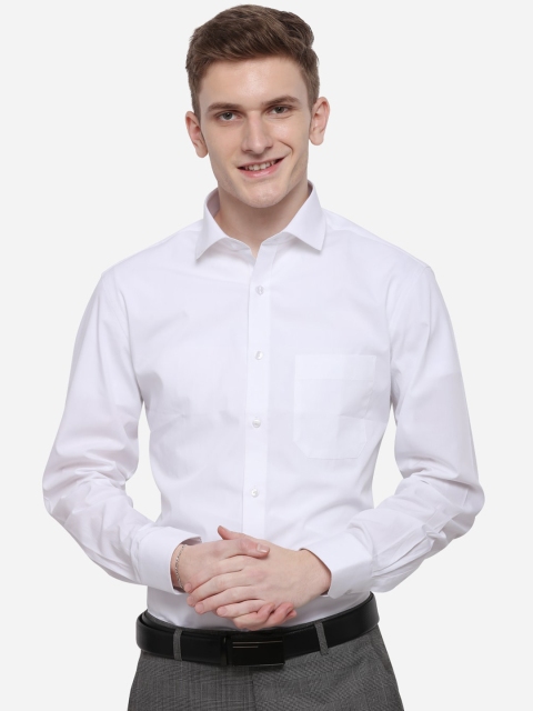 

Greenfibre Men White Slim Fit Solid Formal Shirt