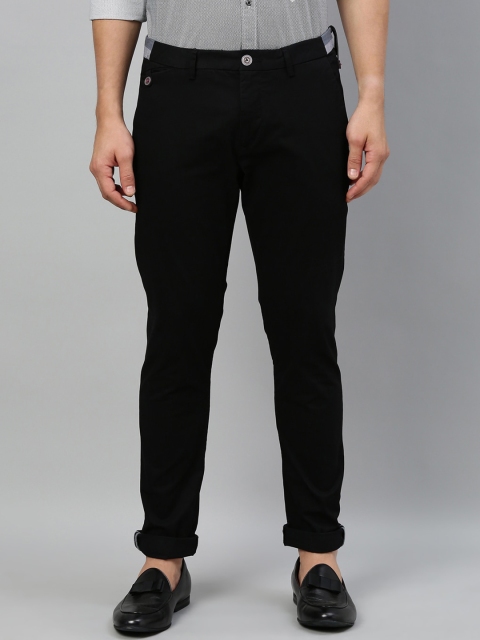

RARE RABBIT Men Black Slim Fit Solid Chinos