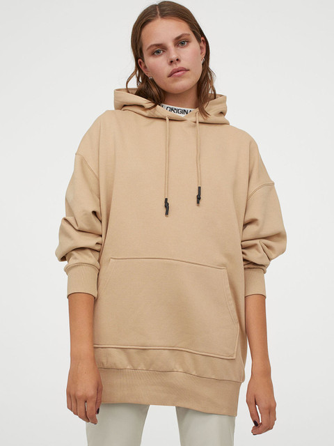 

H&M Women Beige Oversized Hoodie