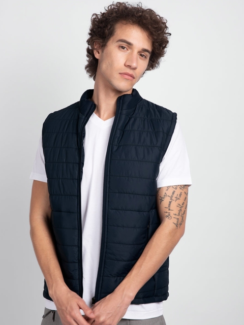 

Bewakoof Men Blue Solid Padded Jacket