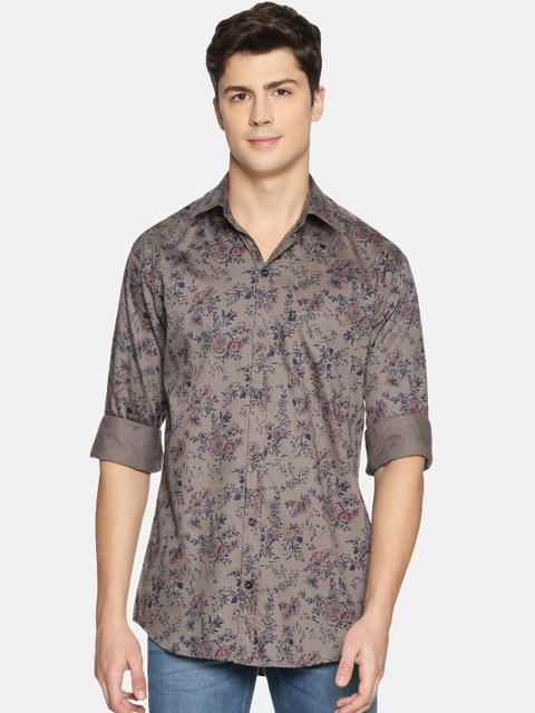 

LEVIZO Men Grey Premium Regular Fit Floral Print Casual Shirt