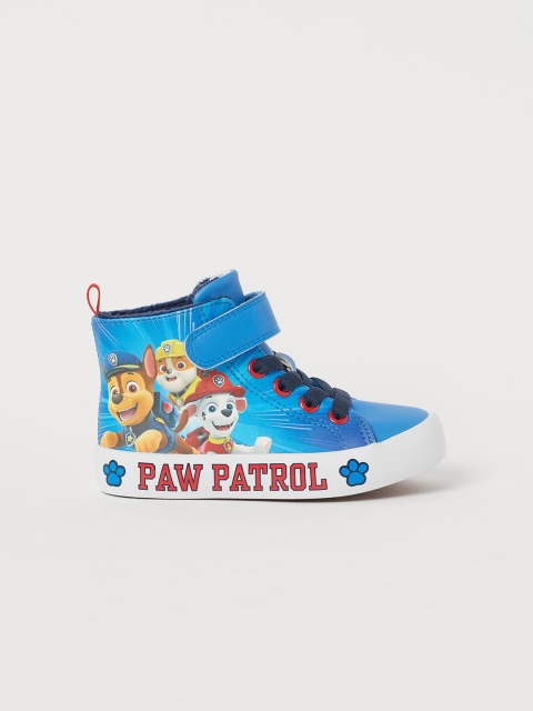 

H&M Boys Blue & White Printed Lined Hi-Top Trainers