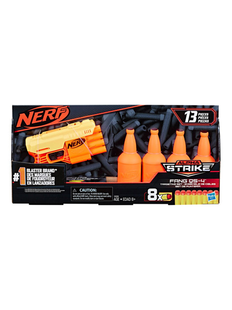 

NERF Unisex Kids Orange-Colored & Black Fang QS-4 Targeting Set Toy Blaster