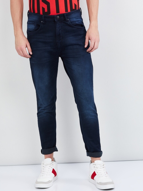 max Men Navy Blue Skinny Fit Mid-Rise Clean Look Stretchable Jeans