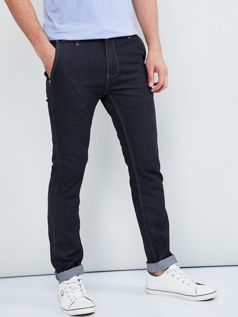 

max Men Black Slim Fit Mid-Rise Clean Look Stretchable Jeans