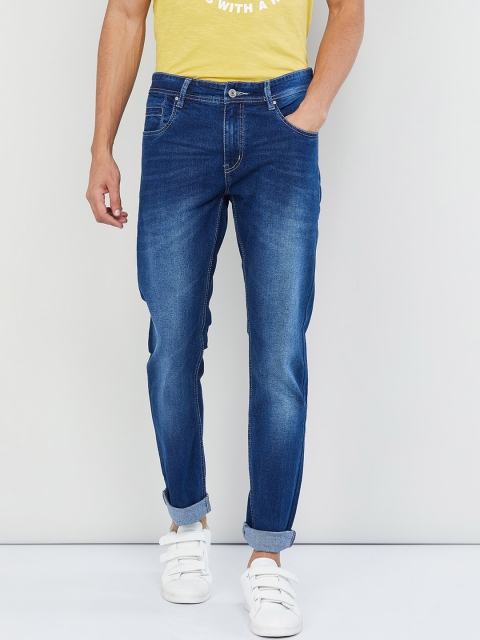 

max Men Blue Slim Fit Mid-Rise Clean Look Stretchable Jeans
