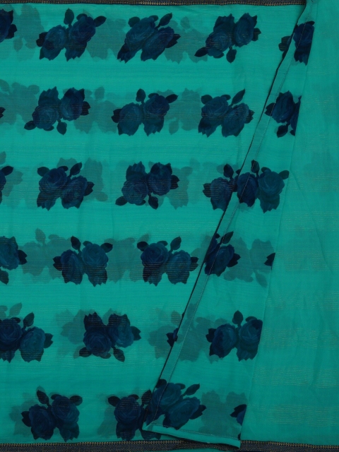 

Pothys Blue Woven Design Poly Chiffon Saree