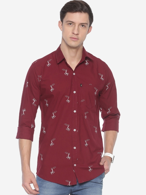

LEVIZO Men Maroon Premium Regular Fit Printed Casual Shirt