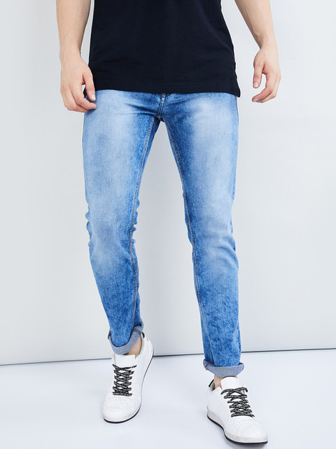 

max Men Blue Skinny Fit Mid-Rise Clean Look Stretchable Jeans