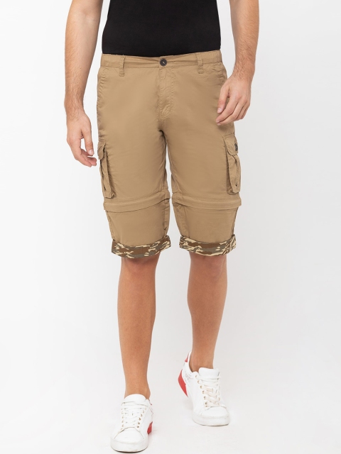 

Globus Men Khaki Solid Regular Fit Cargo Shorts