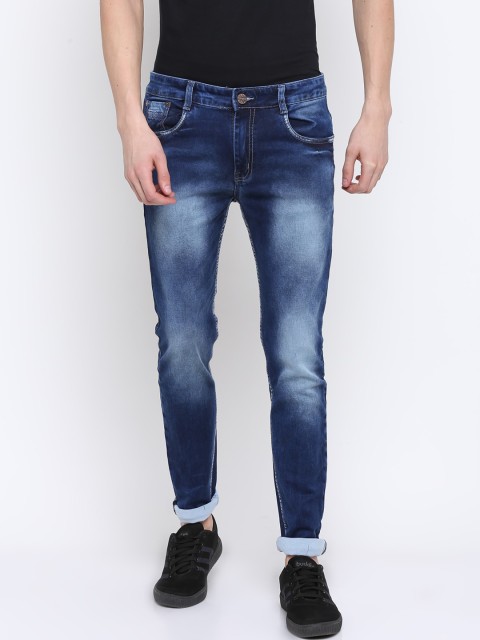 

CINOCCI Men Blue Slim Fit Mid-Rise Clean Look Jeans