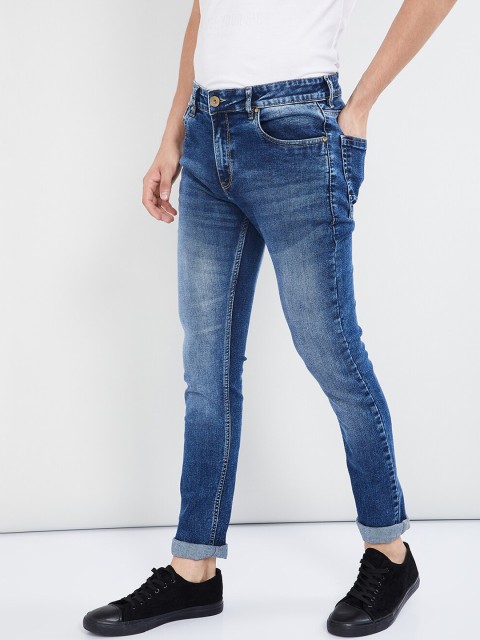 

max Men Blue Skinny Fit Mid-Rise Clean Look Stretchable Jeans
