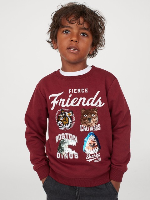 

H&M Boys Red Sequined Sweatshirt