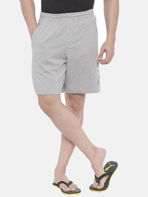 

Bitz Men Grey Melange Printed Organic Cotton Lounge Shorts