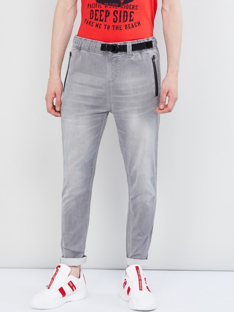 

max Men Grey Slim Fit Mid-Rise Clean Look Stretchable Jeans