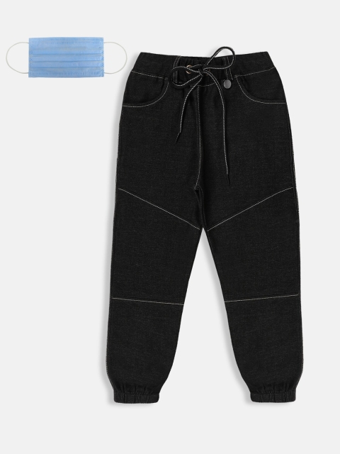 

Lil Tomatoes Boys Black Solid Straight-Fit Joggers