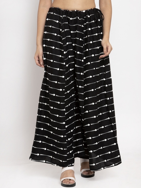 

Clora Creation Women Black Printed Wide Leg Palazzos