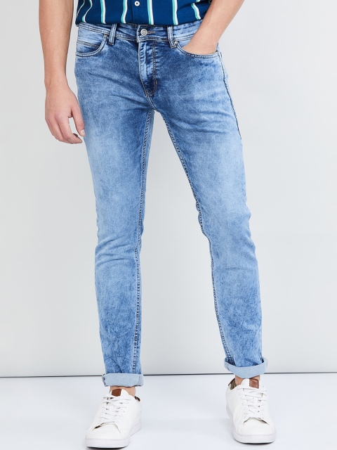 

max Men Blue Slim Fit Mid-Rise Clean Look Stretchable Jeans