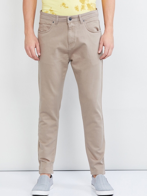 

max Men Beige Skinny Fit Mid-Rise Clean Look Stretchable Jeans