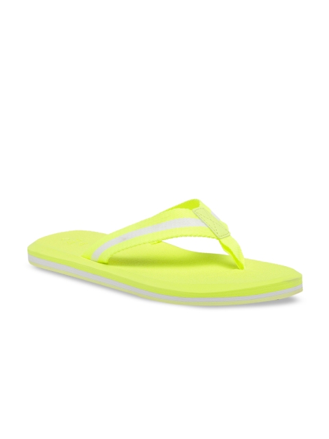 

Call It Spring Men Lime Green & Grey Colourblocked Thong Flip-Flops