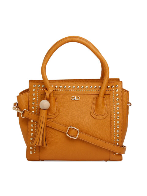 

Globus Mustard Yellow Embellished Handheld Bag