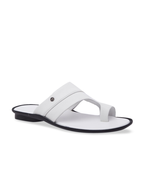 

Regal Men White Solid Leather Comfort Sandals