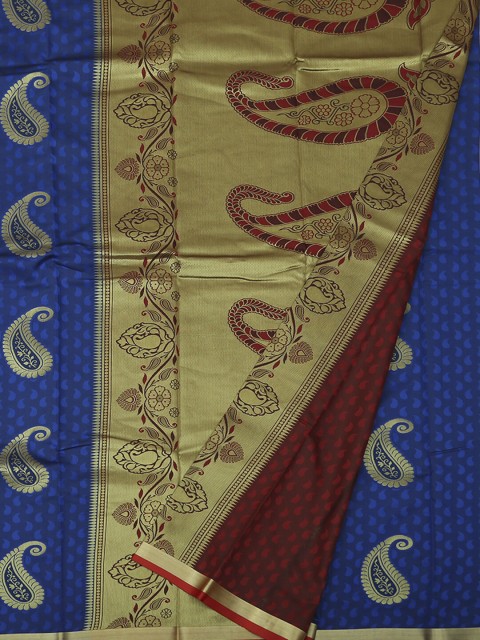

Pothys Blue & Beige Art Silk Printed Saree