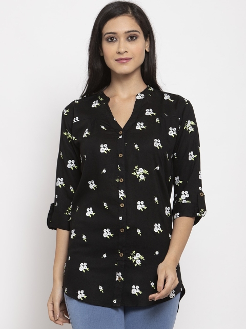 

Baani Creations Women Black & White Regular Fit Printed Casual Shirt