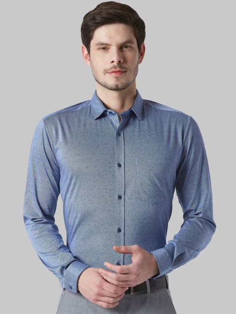 

Park Avenue Men Blue Slim Fit Self Design Formal Shirt