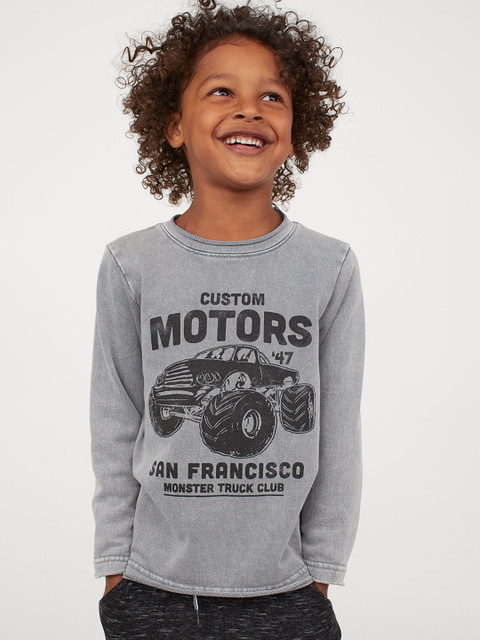 

H&M Boys Grey Zip-Detail Sweatshirt