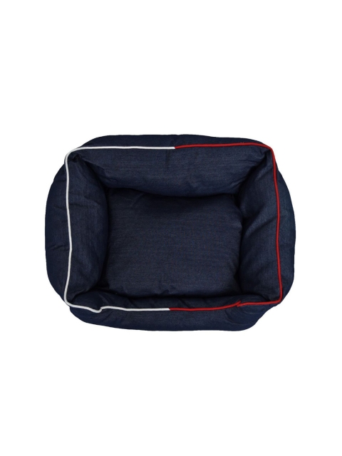 

Heads Up For Tails Navy Blue Solid Dog Bed, Size S