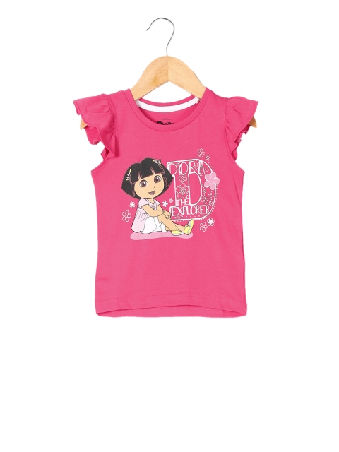 

Colt Girls Pink Printed Round Neck T-shirt