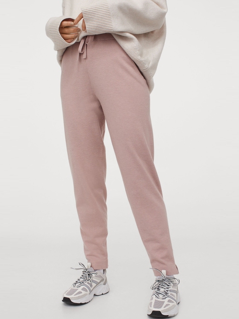 

H&M Women Pink Fine-Knit Joggers