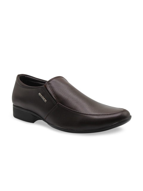 

Provogue Men Brown Textured Formal Slip-Ons