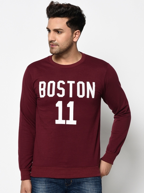

ELEGANCE Men Maroon & White Printed Sweatshirt