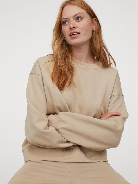 

H&M Women Beige Sweatshirt