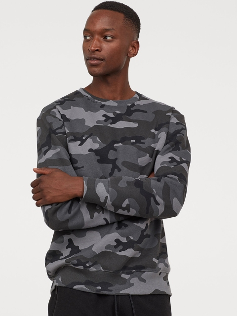 

H&M Grey Camouflage Print Sweatshirt
