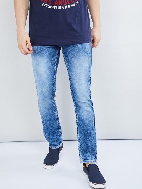 

max Men Blue Slim Fit Mid-Rise Clean Look Stretchable Jeans