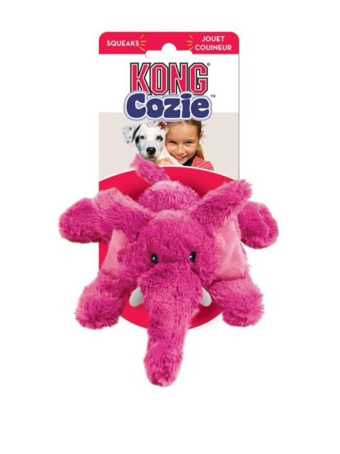 

KONG Pink Cozie Elmer Elephant Plush Dog Toy- Small