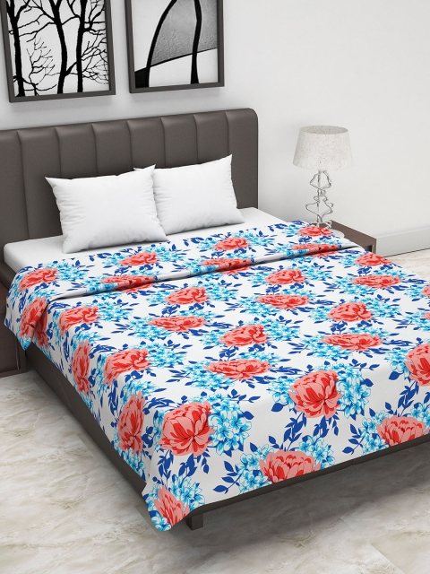 

Divine Casa White & Red Floral AC Room 110 GSM Double Bed Dohar
