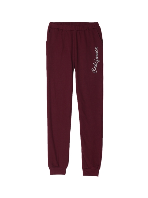 

Cherokee Girls Maroon Solid Joggers